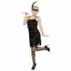 Charleston Flapper Kostüm Damen Schwarz mit Fransen 20er Jahre - carnivalstore.de