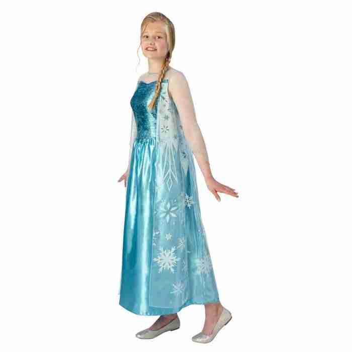 Elsa Kostüm Kinder Frozen Eiskönigin Glitzer Kleid - carnivalstore.de