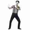 Pantomime Kostüm Herren - Gentleman Mime Artist Kostüm mit Hut und Hosenträgern