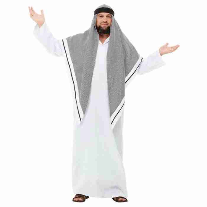 Sheikh Kostüm Deluxe Herren - Arabisches Scheich Outfit Weiß