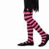 Kinder Strumpfhose gestreift schwarz pink Mädchen Tights