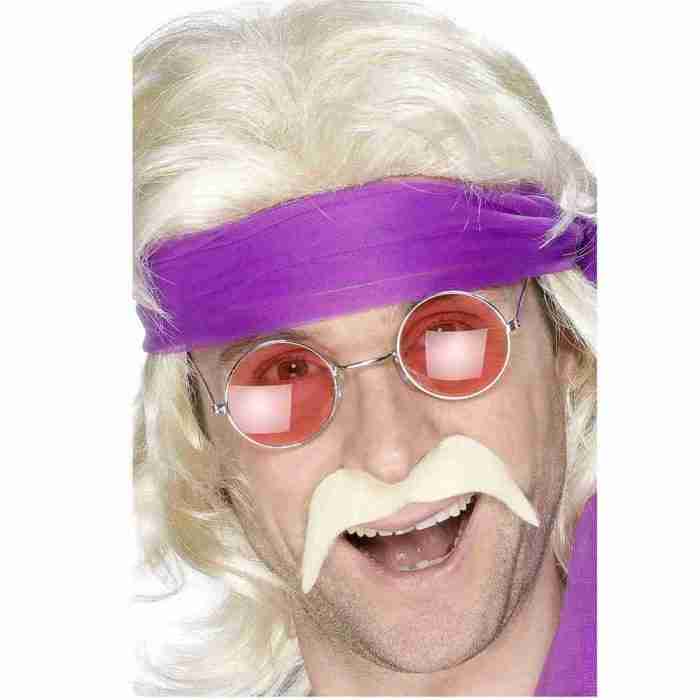 70er Jahre Schnurrbart blond selbstklebend Retro Accessoire