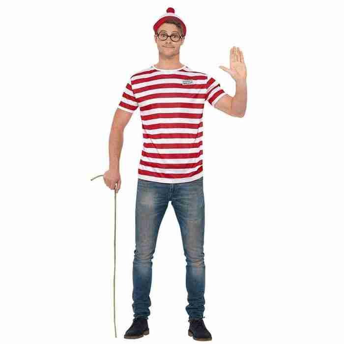 Wo ist Walter Kostüm Set mit T-Shirt, Hut und Brille - Offizielles Unisex Accessoire Kit