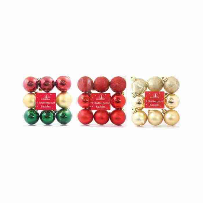 Bruchsichere Weihnachtskugeln Set traditionelle Farben Weihnachtsdeko