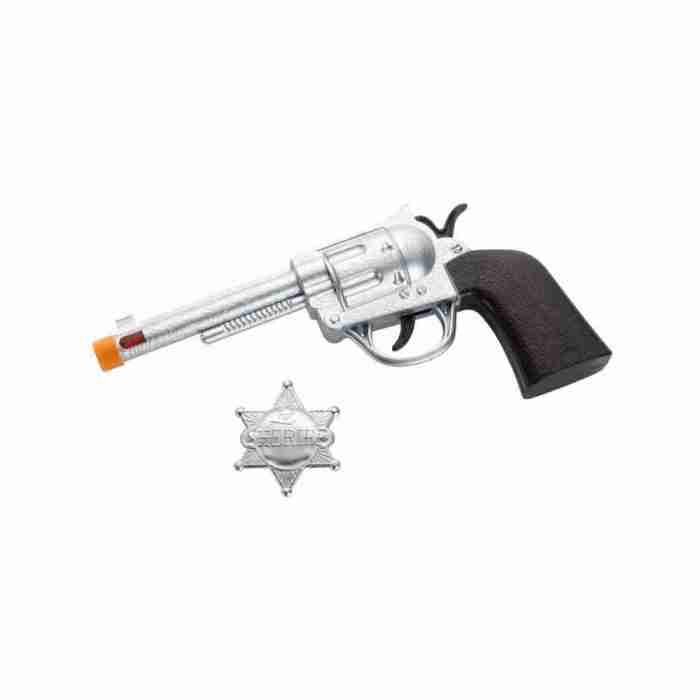 Western Revolver Spielzeugwaffe mit Licht und Sound Effekten
