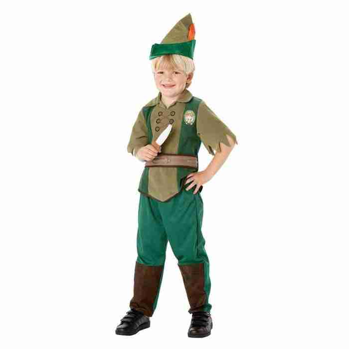 Peter Pan Kostüm Kinder - Offizielles Disney Kostüm mit grüner Tunika und Federhut