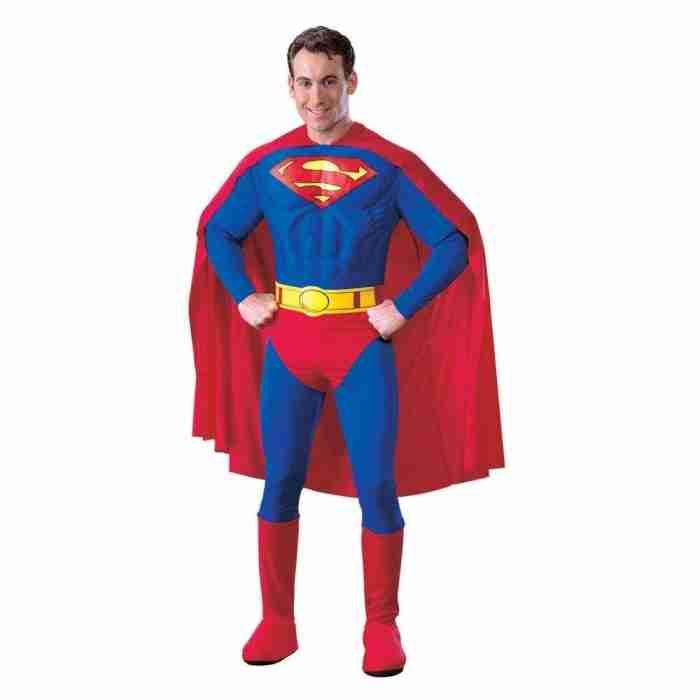 Superman Kostüm Deluxe mit Muskelbrust für Herren - Superhelden Kostüm
