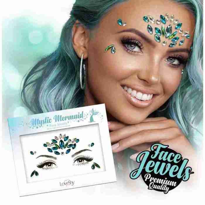 Gesichts Schmuck Mystic Mermaid Face Jewels Meerjungfrau Strasssteine