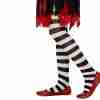 Kinder Strumpfhose schwarz weiß gestreift Karneval Fasching
