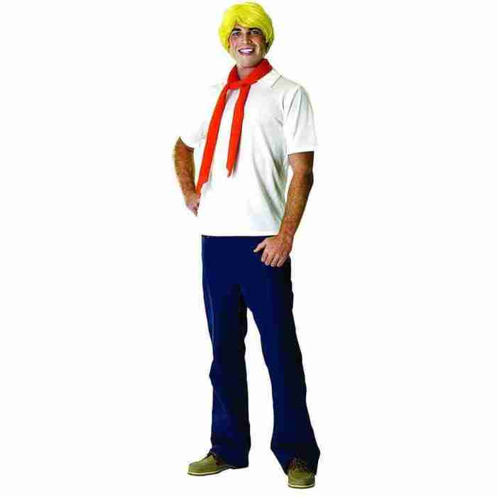 Fred Kostüm Scooby Doo Detektiv Outfit Herren blau weiß orange