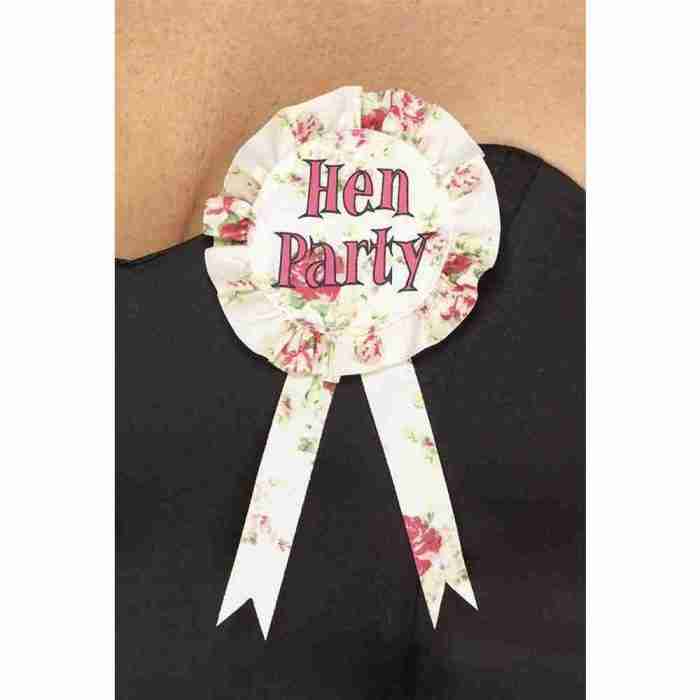 Vintage Hen Party Rosette Rosa Spitze Satinband JGA Accessoire