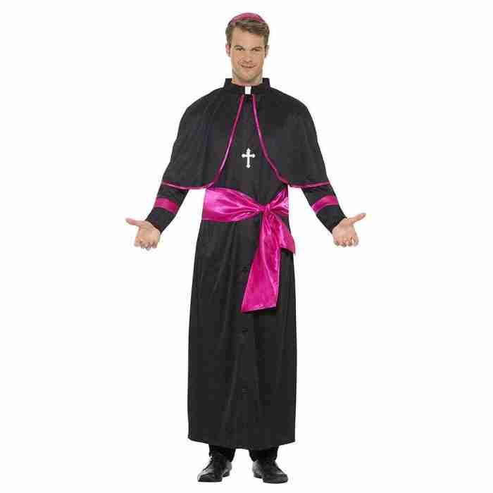 Kardinal Kostüm Herren rote Robe mit Hut - carnivalstore.de