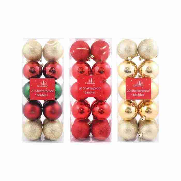 Weihnachtskugeln bruchsicher 20er Set Traditional 6cm Christbaumkugeln
