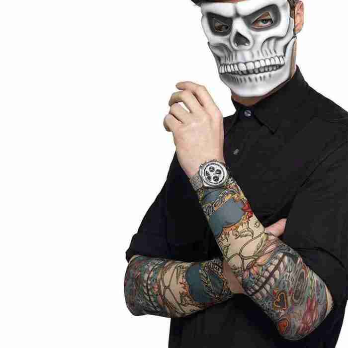 Tag der Toten Tattoo Ärmel mehrfarbig Day of the Dead Kostüm Accessoire