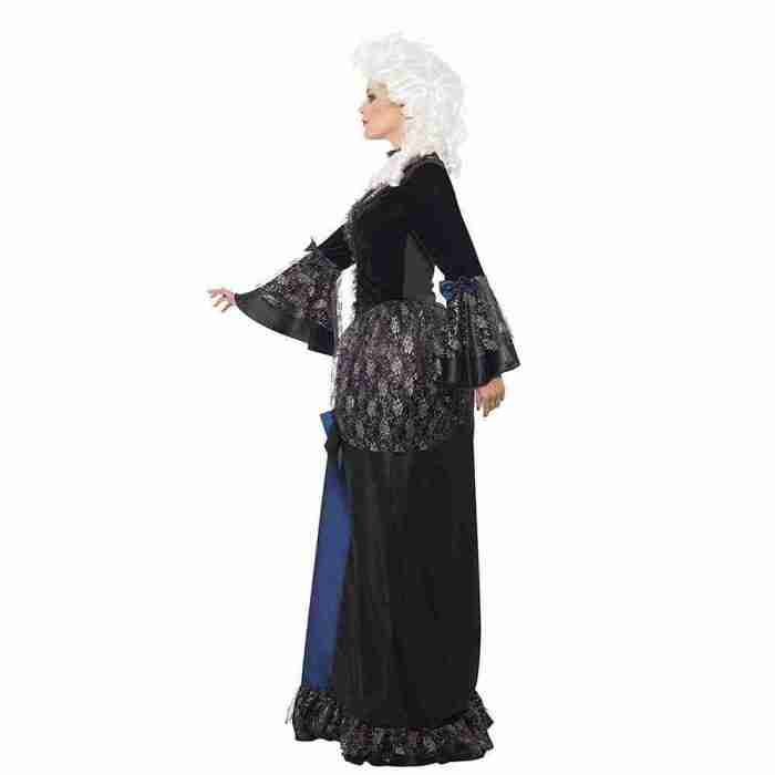Barocke Schönheit Maskerade Kostüm Damen schwarz blau Faschingskostüm