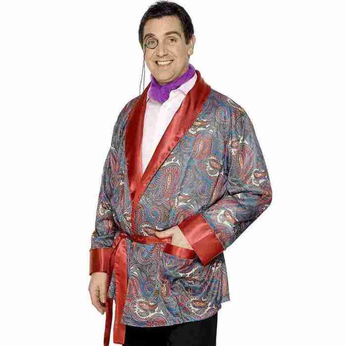 Smoking Jacket Herren blau Paisley Design elegante Jacke