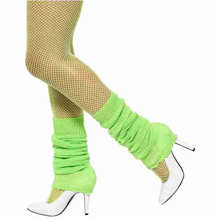 Beinwärmer Neon Grün 80er Jahre Damen Accessoire