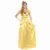 Goldene Prinzessin Kostüm Damen mit langem Kleid in schimmerndem Gold