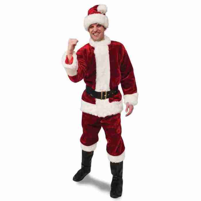 Weihnachtsmann Kostüm Deluxe Crimson Regency Plüsch Santa Anzug karmesinrot