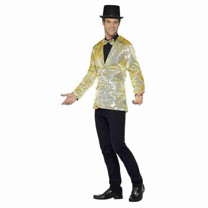 Karnevalskostüm Herren Pailletten Jacke Gold - Glänzendes Faschingskostüm