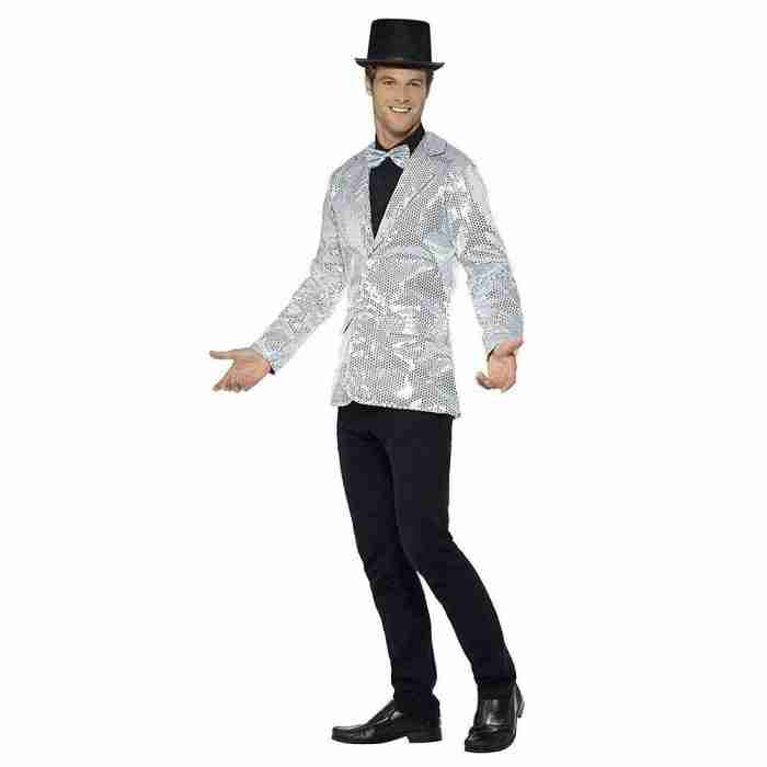 Herren Pailletten Jacke Silber für Karneval und Mottopartys - carnivalstore.de