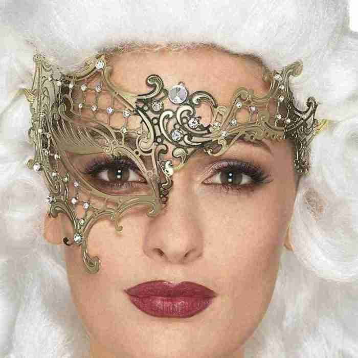 Augenmaske Venezianisch Gold Metall Filigran Damen Maskenball