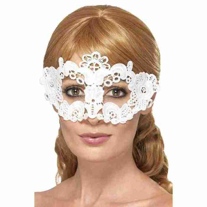 Augenmaske Spitze bestickt schwarz venezianische Maske Damen