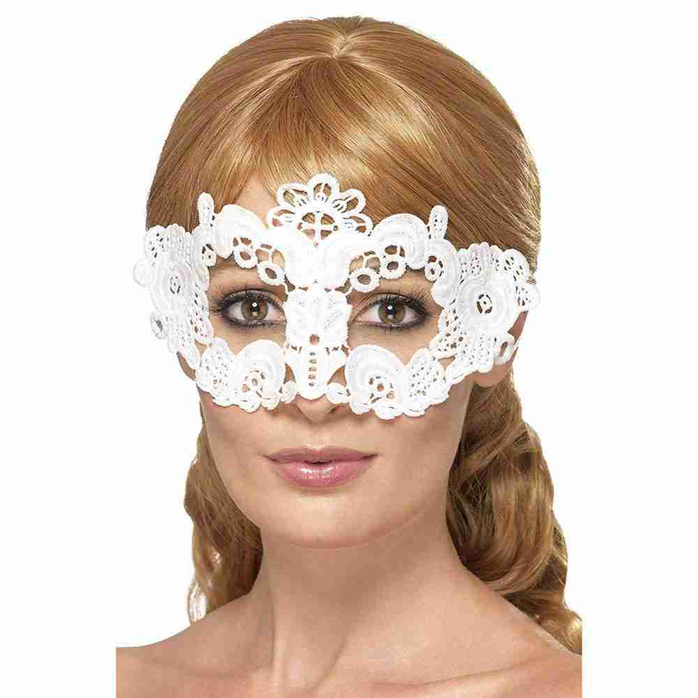 Augenmaske Spitze bestickt schwarz venezianische Maske Damen
