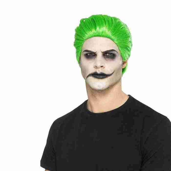 Grüne Trickster Perücke Herren Schurke Kostüm Karneval