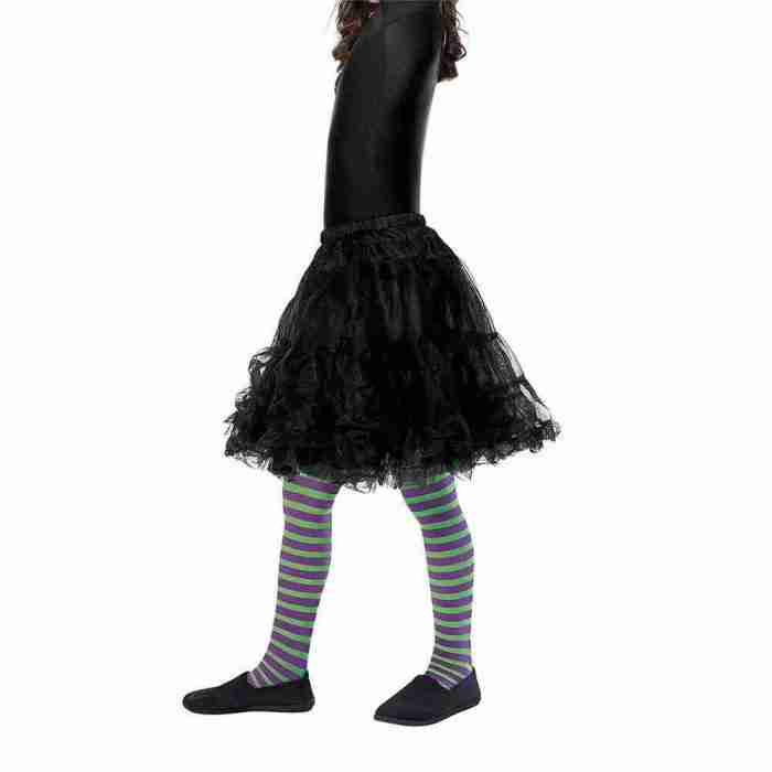 Hexen Strumpfhose Kinder Grün Lila Karneval Halloween Kostüm