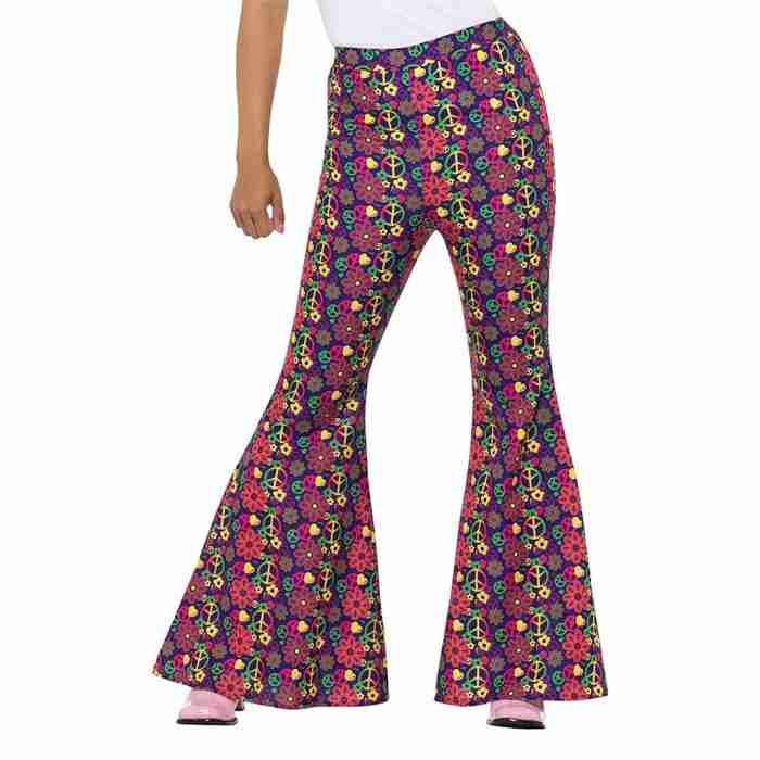 Hippie Kostüm Damen 60er Psychedelic CND Schlaghose mehrfarbig - carnivalstore.de