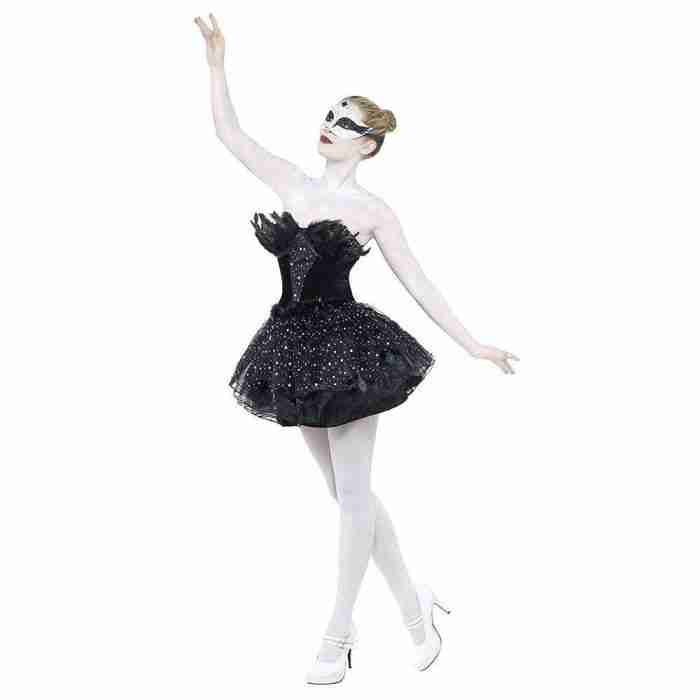 Gothic Schwan Maskenball Kostüm Damen schwarz - carnivalstore.de