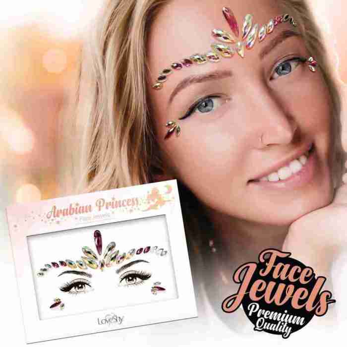 Gesichtsschmuck Arabische Prinzessin Strass Sticker orientalisches Design