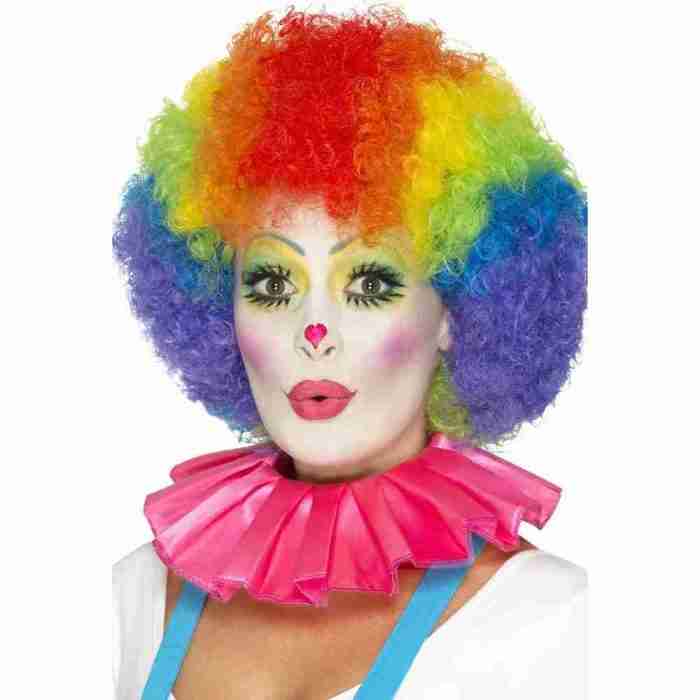 Rosa Clown Rüschen Halskrause Faschings Accessoire