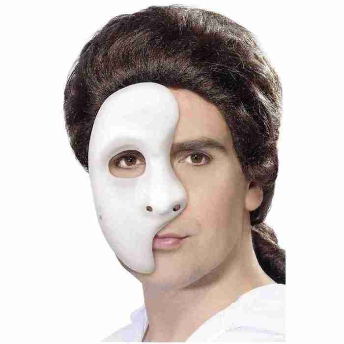 Geistermaske Weiß Phantom Halbmaske für Karneval Halloween