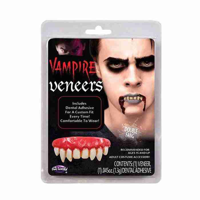 Professionelle Vampir Zahnveneers mit Haftputty für Halloween
