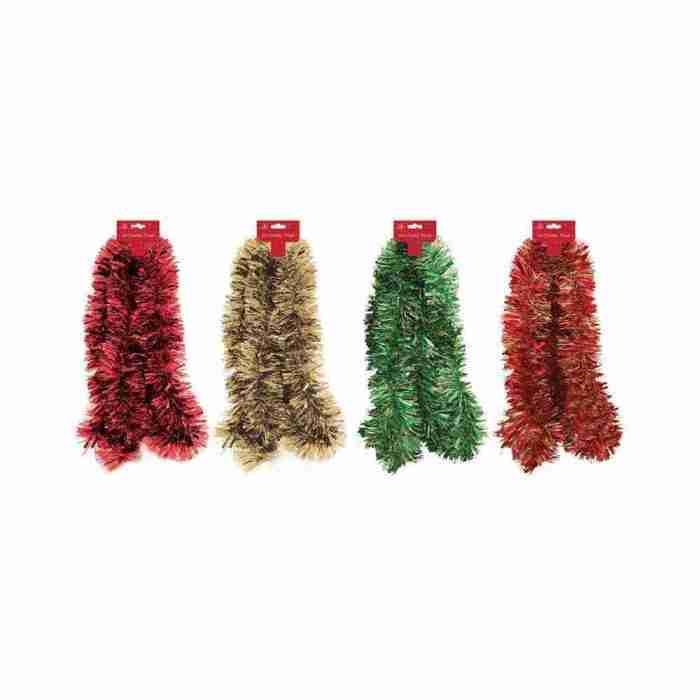 Chunky Lametta Mix traditionelle Farben Weihnachten Dekoration