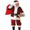 Weihnachtsmann Kostüm Herren Crimson Plüsch Santa Anzug Deluxe