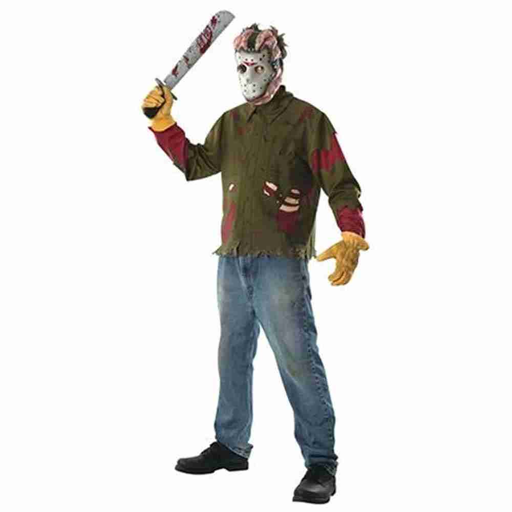 Jason Horror Kostüm Set mit Maske und Jacke für Halloween