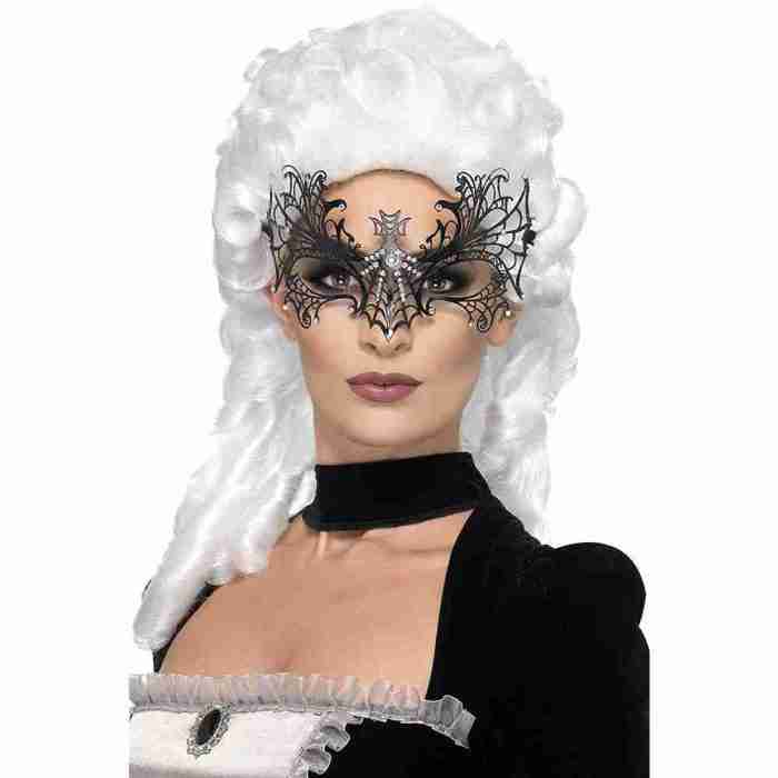 Augenmaske Schwarze Witwe Metallfiligran schwarz Halloween Karneval
