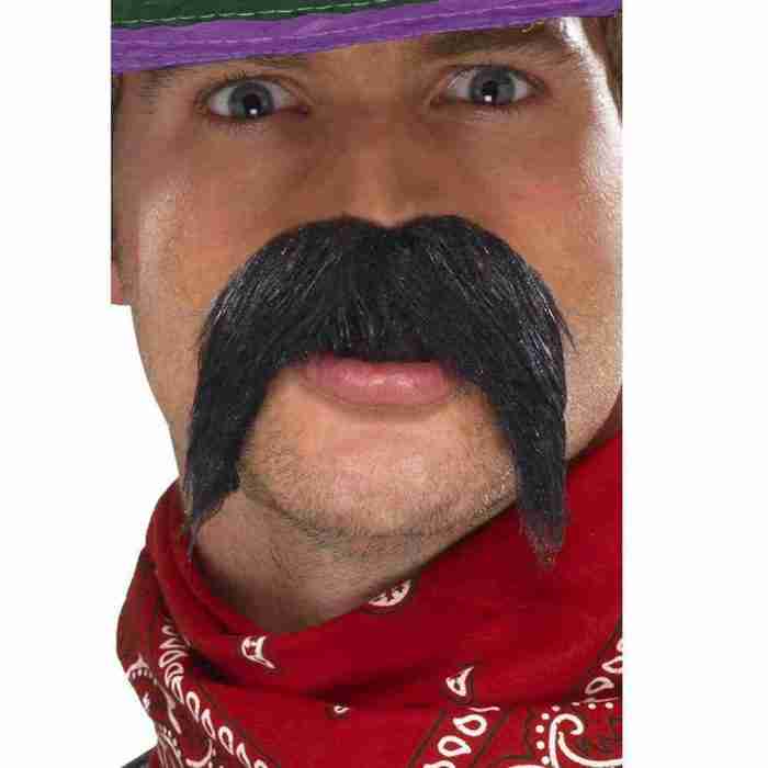 Big Bushy Gringo Schnurrbart schwarz Western Kostüm Zubehör