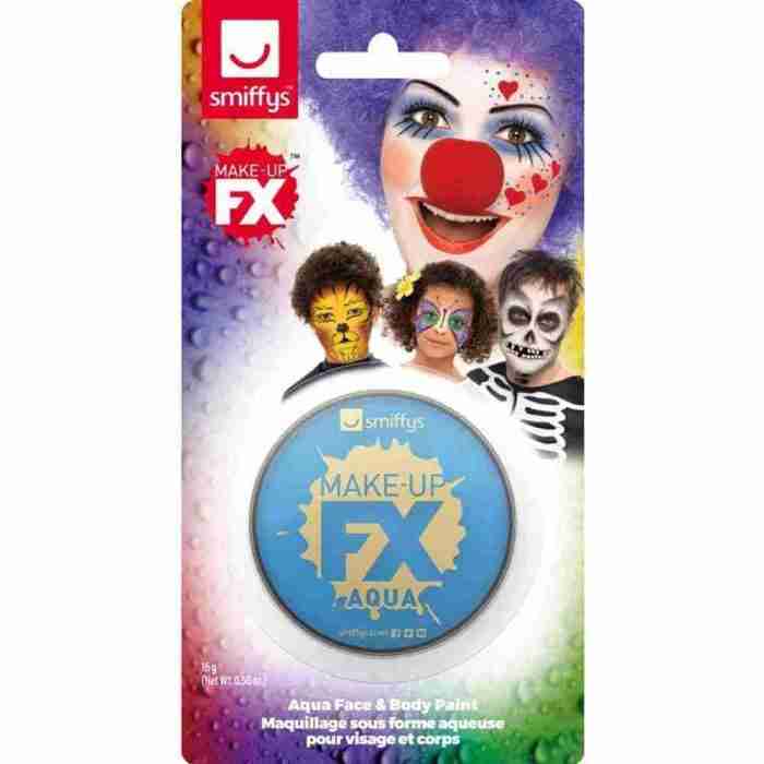 Gesichtsfarbe Hellblau Aqua Smiffy's Make-Up FX Displaykarte