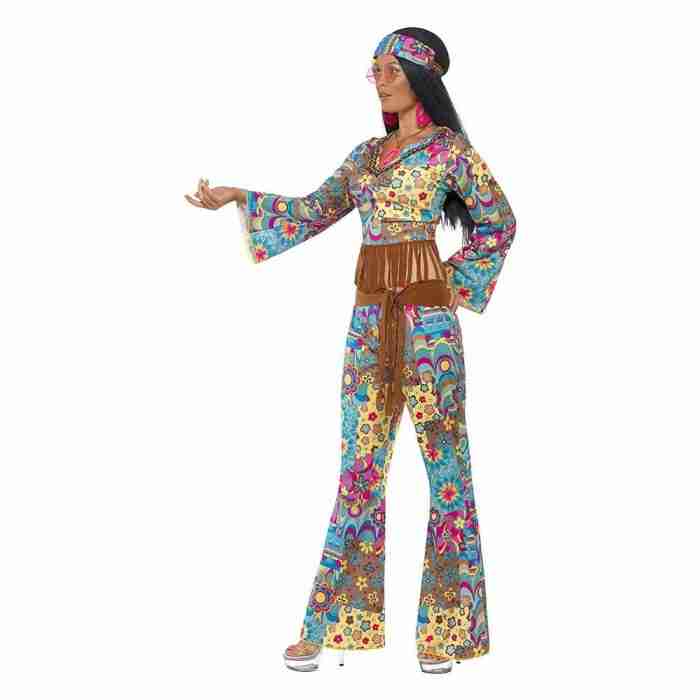 Hippie Kostüm Damen Flower Power Retro Style