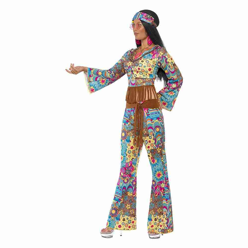 Hippie Kostüm Damen Flower Power Retro Style