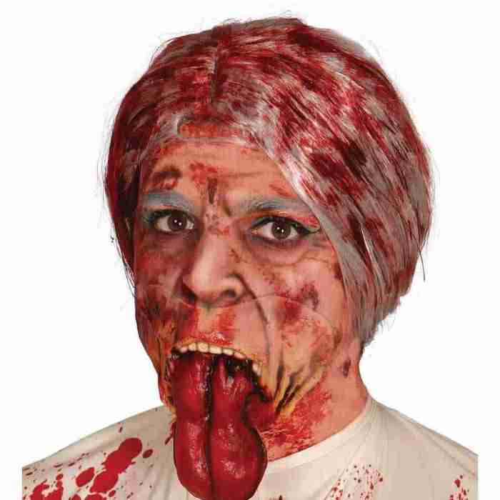 Halloween Wunde Gebrochener Kiefer rot Latex Spezialeffekt