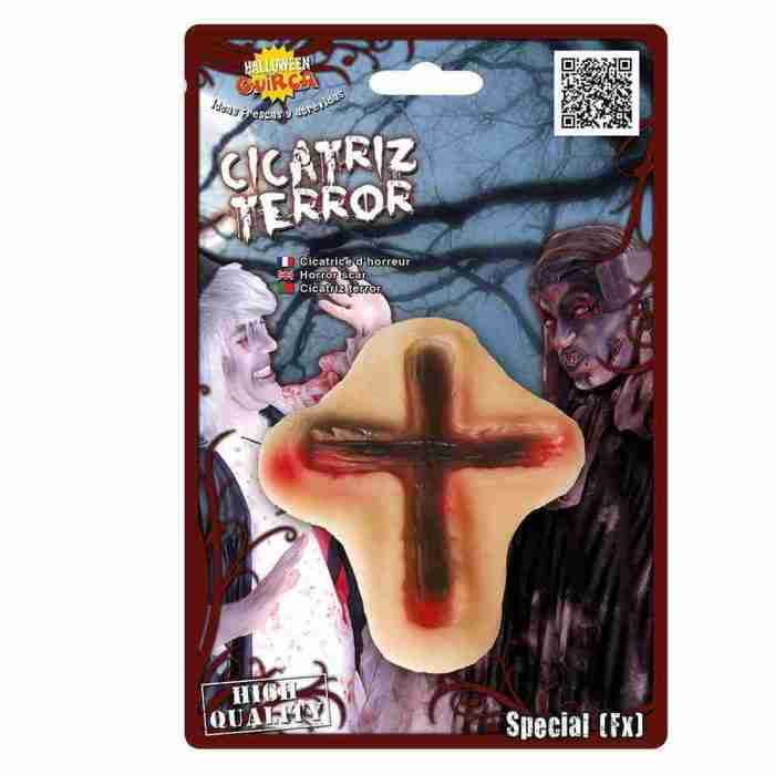 Halloween Wunde Kreuz Narbe PVC Special Effects Makeup Karneval