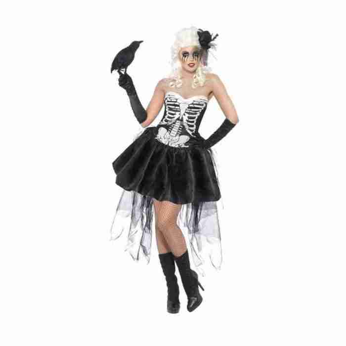 Halloween Kostüm Damen Skelett schwarz Skelly Von Trap Verkleidung