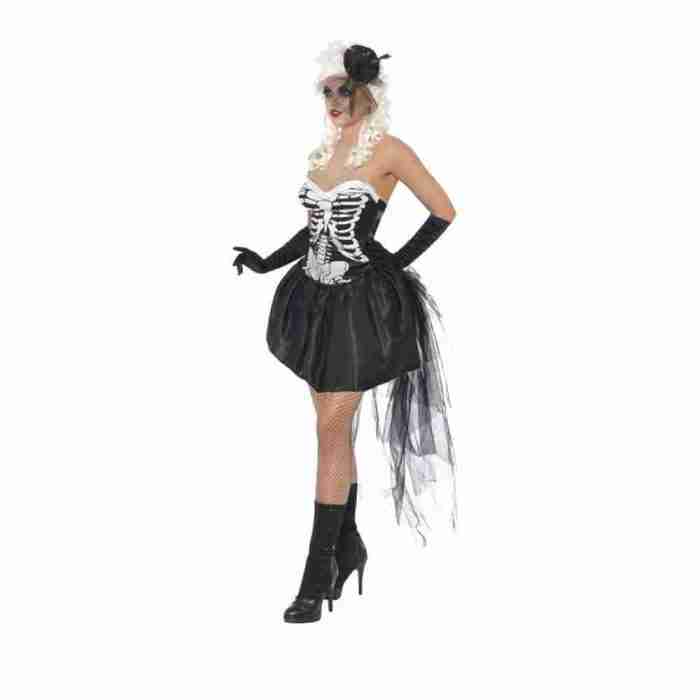 Damen Halloween Verkleidung Skelett Kleid mit Glow-Effekt