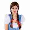 Dorothy Perücke braun mit Zöpfen Country Girl Karneval Kostüm