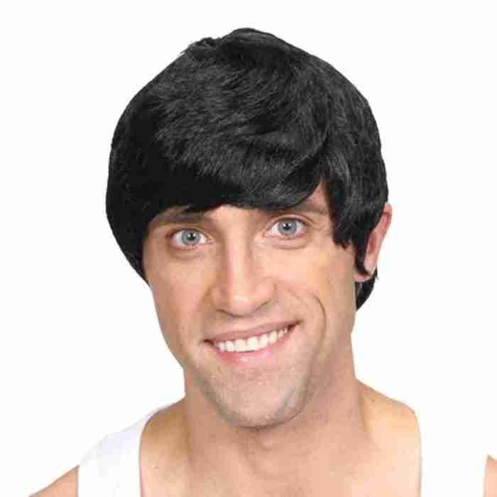 Schwarze Perücke Herren Cool Guy Style Kurzhaar Männer Karneval